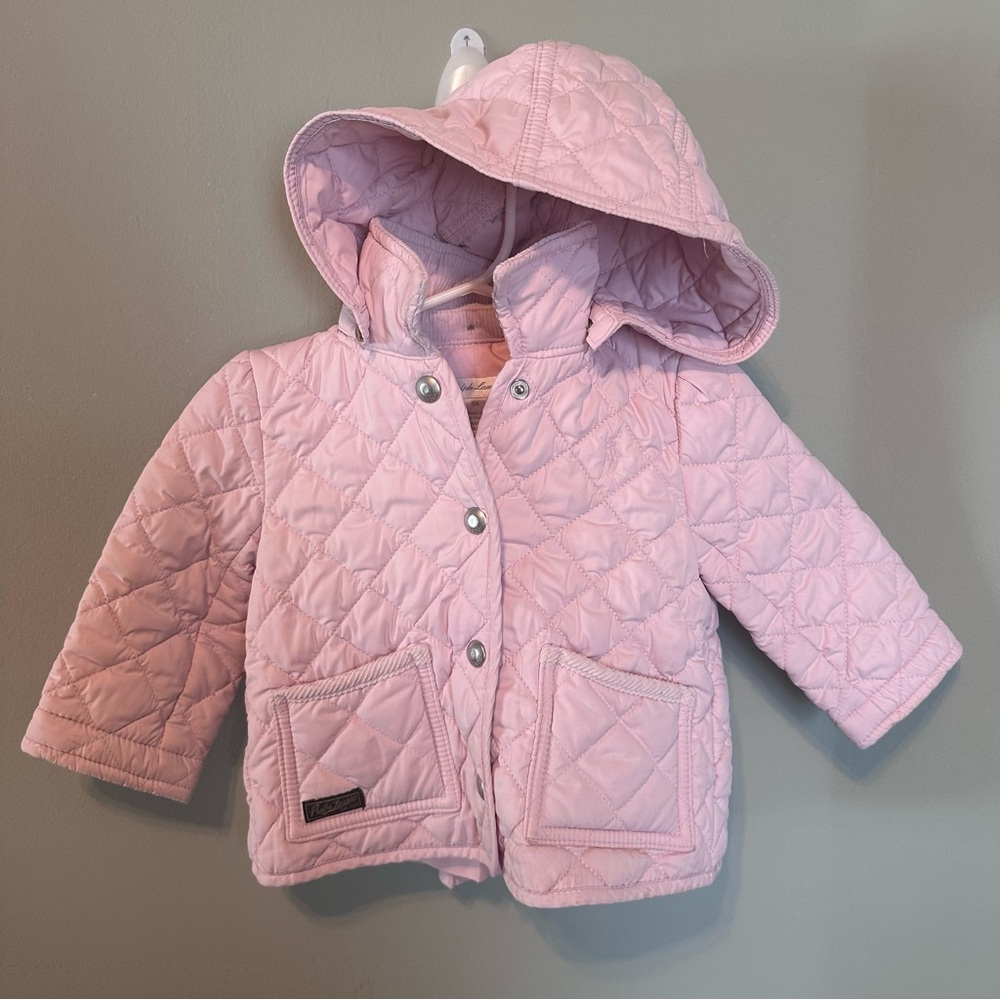 Ralph Lauren Pink Puffer Jacket with Hood